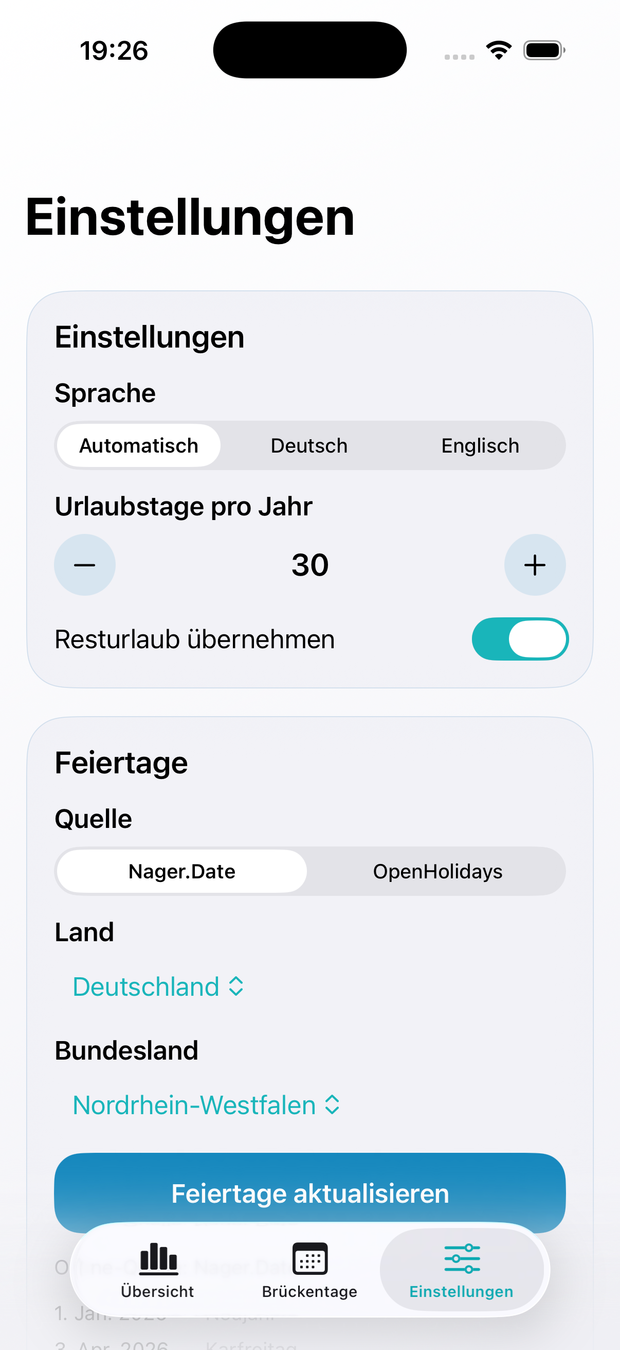 Einstellungen